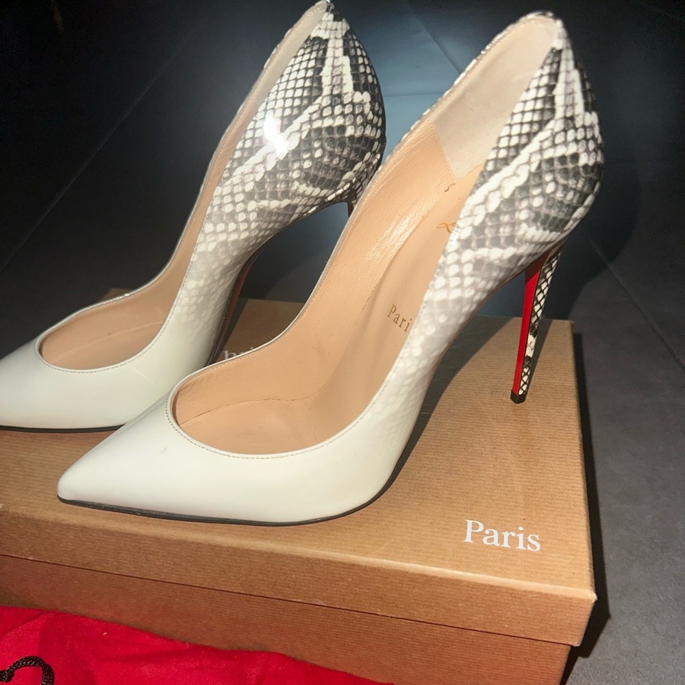 Christian Louboutin Pigalle Follies 100mm patent degrade - White Rocci
